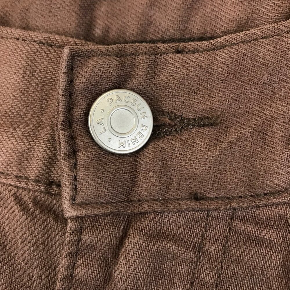 New Pac Sun Baggy 90s‎ Cargo Utility Pants Brown wide leg size 26 - Picture 11 of 16